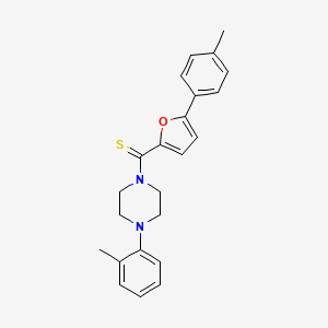 molecular formula C23H24N2OS B2649795 (5-(p-Tolyl)furan-2-yl)(4-(o-tolyl)piperazin-1-yl)methanethione CAS No. 459192-57-5