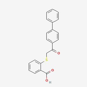 molecular formula C21H16O3S B2649796 2-{[2-Oxo-2-(4-phenylphenyl)ethyl]sulfanyl}benzoic acid CAS No. 324774-82-5