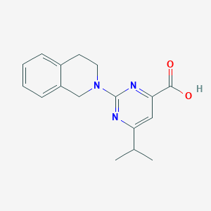 molecular formula C17H19N3O2 B2649802 2-(3,4-Dihydroisoquinolin-2(1H)-yl)-6-isopropylpyrimidine-4-carboxylic acid CAS No. 1182002-05-6