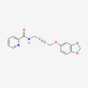 molecular formula C17H14N2O4 B2649805 N-(4-(benzo[d][1,3]dioxol-5-yloxy)but-2-yn-1-yl)picolinamide CAS No. 1448122-54-0