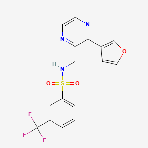 molecular formula C16H12F3N3O3S B2649806 N-((3-(furan-3-yl)pyrazin-2-yl)methyl)-3-(trifluoromethyl)benzenesulfonamide CAS No. 2034396-39-7