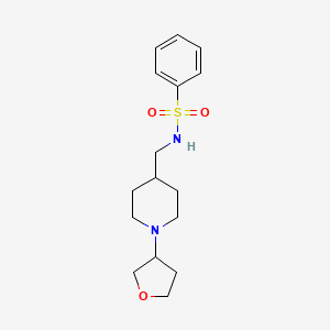 molecular formula C16H24N2O3S B2649816 N-{[1-(oxolan-3-yl)piperidin-4-yl]methyl}benzenesulfonamide CAS No. 2034303-53-0