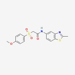 molecular formula C17H16N2O4S2 B2649822 2-((4-甲氧基苯基)磺酰基)-N-(2-甲基苯并[d]噻唑-5-基)乙酰胺 CAS No. 941901-60-6