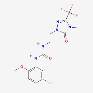 molecular formula C14H15ClF3N5O3 B2649824 1-(5-氯-2-甲氧基苯基)-3-(2-(4-甲基-5-氧代-3-(三氟甲基)-4,5-二氢-1H-1,2,4-三唑-1-基)乙基)脲 CAS No. 1421476-56-3