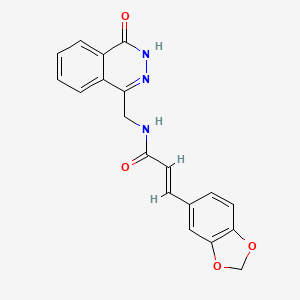 (E)-3-(1,3-benzodioxol-5-yl)-N-[(4-oxo-3H-phthalazin-1-yl)methyl]prop-2-enamide