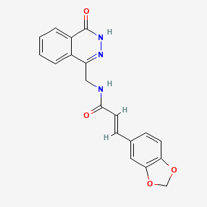 (2E)-3-(2H-1,3-benzodioxol-5-yl)-N-[(4-oxo-3,4-dihydrophthalazin-1-yl)methyl]prop-2-enamide