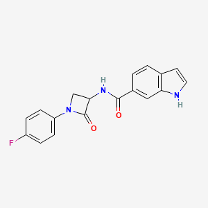N-[1-(4-Fluorophenyl)-2-oxoazetidin-3-yl]-1H-indole-6-carboxamide