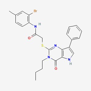 N-(2-bromo-4-methylphenyl)-2-((3-butyl-4-oxo-7-phenyl-4,5-dihydro-3H-pyrrolo[3,2-d]pyrimidin-2-yl)thio)acetamide