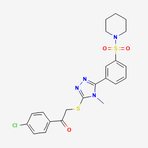1-(4-chlorophenyl)-2-((4-methyl-5-(3-(piperidin-1-ylsulfonyl)phenyl)-4H-1,2,4-triazol-3-yl)thio)ethanone