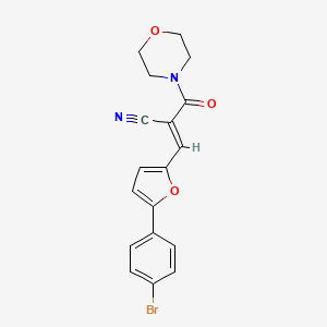 (E)-3-(5-(4-bromophenyl)furan-2-yl)-2-(morpholine-4-carbonyl)acrylonitrile