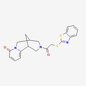 molecular formula C20H19N3O2S2 B2649851 3-(2-(benzo[d]thiazol-2-ylthio)acetyl)-3,4,5,6-tetrahydro-1H-1,5-methanopyrido[1,2-a][1,5]diazocin-8(2H)-one CAS No. 1251699-24-7