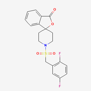 molecular formula C19H17F2NO4S B2649852 1'-((2,5-difluorobenzyl)sulfonyl)-3H-spiro[isobenzofuran-1,4'-piperidin]-3-one CAS No. 1705701-58-1