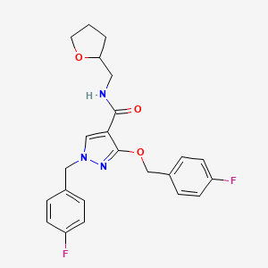 molecular formula C23H23F2N3O3 B2649859 1-(4-氟苄基)-3-((4-氟苄基)氧基)-N-((四氢呋喃-2-基)甲基)-1H-吡唑-4-甲酰胺 CAS No. 1014069-61-4