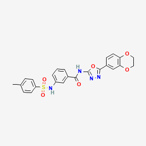 molecular formula C24H20N4O6S B2649863 N-[5-(2,3-dihydro-1,4-benzodioxin-6-yl)-1,3,4-oxadiazol-2-yl]-3-(4-methylbenzenesulfonamido)benzamide CAS No. 886896-76-0