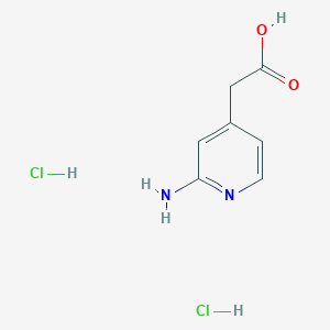 molecular formula C7H10Cl2N2O2 B2649865 4-吡啶乙酸，2-氨基-，二盐酸盐 CAS No. 2177266-06-5