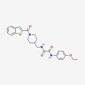 molecular formula C25H27N3O5 B2649868 N1-((1-(benzofuran-2-carbonyl)piperidin-4-yl)methyl)-N2-(4-ethoxyphenyl)oxalamide CAS No. 1235391-78-2