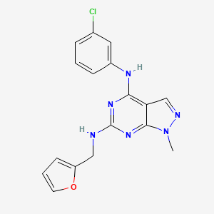 molecular formula C17H15ClN6O B2649872 N4-(3-chlorophenyl)-N6-[(furan-2-yl)methyl]-1-methyl-1H-pyrazolo[3,4-d]pyrimidine-4,6-diamine CAS No. 878064-15-4