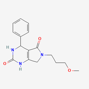 molecular formula C16H19N3O3 B2649875 6-(3-methoxypropyl)-4-phenyl-3,4,6,7-tetrahydro-1H-pyrrolo[3,4-d]pyrimidine-2,5-dione CAS No. 878123-55-8