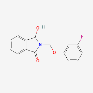 molecular formula C15H12FNO3 B2649876 2-[(3-Fluorophenoxy)methyl]-3-hydroxy-1-isoindolinone CAS No. 866010-40-4
