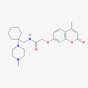 molecular formula C24H33N3O4 B264989 2-((4-methyl-2-oxo-2H-chromen-7-yl)oxy)-N-((1-(4-methylpiperazin-1-yl)cyclohexyl)methyl)acetamide 