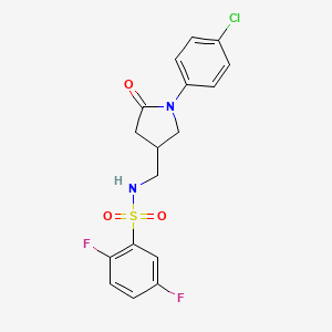 molecular formula C17H15ClF2N2O3S B2649898 N-((1-(4-chlorophenyl)-5-oxopyrrolidin-3-yl)methyl)-2,5-difluorobenzenesulfonamide CAS No. 954608-40-3