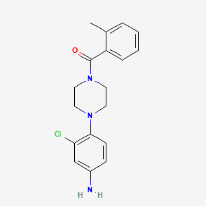 molecular formula C18H20ClN3O B2649901 [4-(4-Amino-2-chlorophenyl)piperazin-1-yl](2-methylphenyl)methanone CAS No. 640759-19-9
