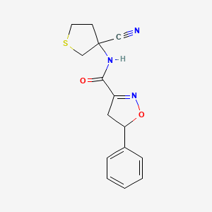 N-(3-cyanothiolan-3-yl)-5-phenyl-4,5-dihydro-1,2-oxazole-3-carboxamide
