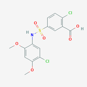 2-Chloro-5-[(5-chloro-2,4-dimethoxyphenyl)sulfamoyl]benzoic acid