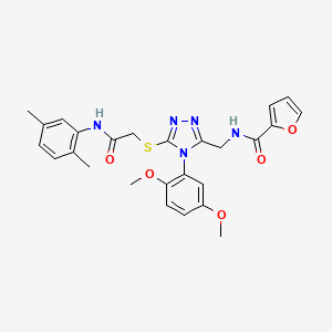 N-((4-(2,5-dimethoxyphenyl)-5-((2-((2,5-dimethylphenyl)amino)-2-oxoethyl)thio)-4H-1,2,4-triazol-3-yl)methyl)furan-2-carboxamide