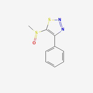 molecular formula C9H8N2OS2 B2649932 5-Methylsulfinyl-4-phenylthiadiazole CAS No. 477711-27-6