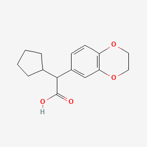 2-Cyclopentyl-2-(2,3-dihydro-1,4-benzodioxin-6-yl)acetic acid