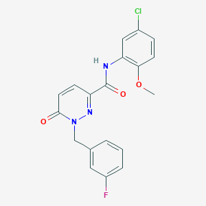 molecular formula C19H15ClFN3O3 B2649936 N-(5-chloro-2-methoxyphenyl)-1-(3-fluorobenzyl)-6-oxo-1,6-dihydropyridazine-3-carboxamide CAS No. 1040633-99-5