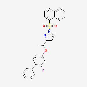3-{1-[(2-fluoro[1,1'-biphenyl]-4-yl)oxy]ethyl}-1-(1-naphthylsulfonyl)-1H-pyrazole