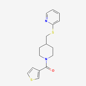 (4-((Pyridin-2-ylthio)methyl)piperidin-1-yl)(thiophen-3-yl)methanone