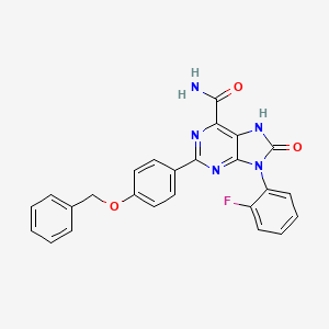2-(4-(benzyloxy)phenyl)-9-(2-fluorophenyl)-8-oxo-8,9-dihydro-7H-purine-6-carboxamide