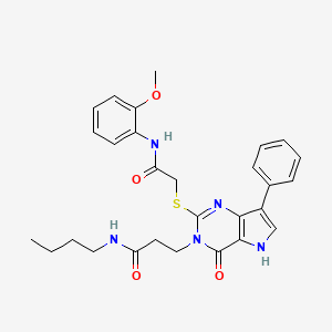 N-butyl-3-(2-((2-((2-methoxyphenyl)amino)-2-oxoethyl)thio)-4-oxo-7-phenyl-4,5-dihydro-3H-pyrrolo[3,2-d]pyrimidin-3-yl)propanamide