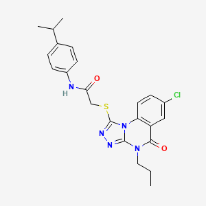 2-((7-chloro-5-oxo-4-propyl-4,5-dihydro-[1,2,4]triazolo[4,3-a]quinazolin-1-yl)thio)-N-(4-isopropylphenyl)acetamide