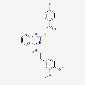 2-((4-((3,4-Dimethoxyphenethyl)amino)quinazolin-2-yl)thio)-1-(4-fluorophenyl)ethanone