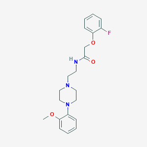 molecular formula C21H26FN3O3 B2650022 2-(2-fluorophenoxy)-N-(2-(4-(2-methoxyphenyl)piperazin-1-yl)ethyl)acetamide CAS No. 1049370-67-3