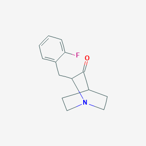 molecular formula C14H16FNO B2650026 2-(2-Fluorobenzyl)-3-quinuclidinone CAS No. 477871-59-3