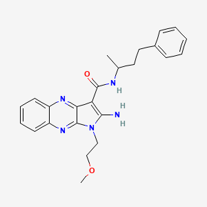 molecular formula C24H27N5O2 B2650027 2-amino-1-(2-methoxyethyl)-N-(4-phenylbutan-2-yl)-1H-pyrrolo[2,3-b]quinoxaline-3-carboxamide CAS No. 848672-02-6