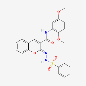 molecular formula C24H21N3O6S B2650028 (2Z)-N-(2,5-dimethoxyphenyl)-2-[(phenylsulfonyl)hydrazono]-2H-chromene-3-carboxamide CAS No. 902506-52-9