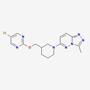 molecular formula C16H18BrN7O B2650029 6-[3-[(5-Bromopyrimidin-2-yl)oxymethyl]piperidin-1-yl]-3-methyl-[1,2,4]triazolo[4,3-b]pyridazine CAS No. 2379987-03-6