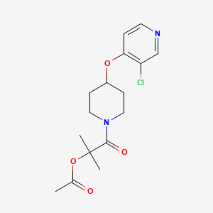 molecular formula C16H21ClN2O4 B2650030 1-(4-((3-Chloropyridin-4-yl)oxy)piperidin-1-yl)-2-methyl-1-oxopropan-2-yl acetate CAS No. 2034274-56-9