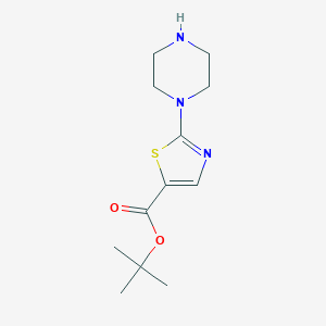 molecular formula C12H19N3O2S B2650032 Tert-butyl 2-piperazin-1-yl-1,3-thiazole-5-carboxylate CAS No. 2248302-46-5