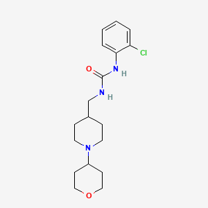 molecular formula C18H26ClN3O2 B2650033 1-(2-chlorophenyl)-3-((1-(tetrahydro-2H-pyran-4-yl)piperidin-4-yl)methyl)urea CAS No. 2034481-58-6