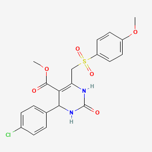 molecular formula C20H19ClN2O6S B2650038 Methyl 4-(4-chlorophenyl)-6-(((4-methoxyphenyl)sulfonyl)methyl)-2-oxo-1,2,3,4-tetrahydropyrimidine-5-carboxylate CAS No. 931700-40-2