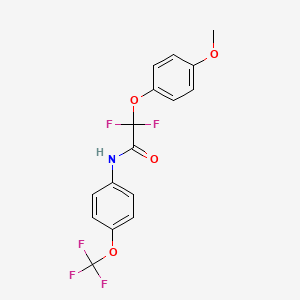 molecular formula C16H12F5NO4 B2650063 2,2-difluoro-2-(4-methoxyphenoxy)-N-[4-(trifluoromethoxy)phenyl]acetamide CAS No. 303150-82-5