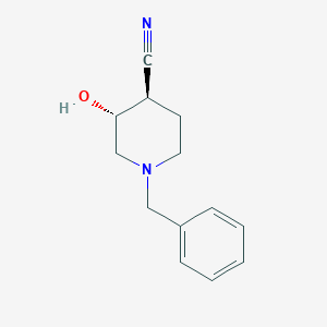 molecular formula C13H16N2O B2650075 (3R,4R)-rel-1-Benzyl-3-hydroxypiperidine-4-carbonitrile CAS No. 1013333-20-4
