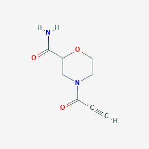 molecular formula C8H10N2O3 B2650076 4-Prop-2-ynoylmorpholine-2-carboxamide CAS No. 1864960-49-5